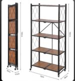 5-Tier Kitchen Storage Rack, Metal Frame With Wooden Shelves, Microwave Stand And Appliance Organizer - Image 4