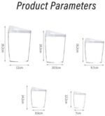 eneric Easy Look Acrylic Food Storage Containers, Clear with White Lids, 5-Piece Set, Airtight Kitchen Canisters for Legumes, Spices, Dry Food .sew - Image 4
