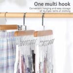 See Ever 1 pcs Wooden Hangers for Wooden Belt Hanger for Tie 8 Hooks Adjustable Closet Hangers Lingerie Belt Scarf Tie Storage Racks Foldable Hooks Wood Hanger Wardrobe Organizers for Men Women (1) - Image 4