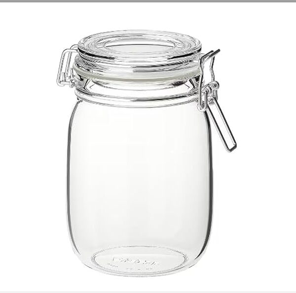 Ikea KORKEN - Jar with lid, clear glass - 1 l