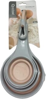 Silicone Measuring Cups, 4 Pieces, Grey and Simon