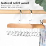 See Ever 1 pcs Wooden Hangers for Wooden Belt Hanger for Tie 8 Hooks Adjustable Closet Hangers Lingerie Belt Scarf Tie Storage Racks Foldable Hooks Wood Hanger Wardrobe Organizers for Men Women (1) - Image 3