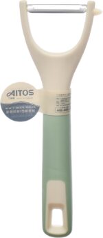 AITOS Plastic Vegetable Peeler with Sharp Stainless Steel Blade, Ergonomic Handle for Easy and Efficient Peeling Green&Blue - Image 4