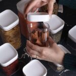 Acrylic Seasoning Set 9 * 1 for Legumes, Sugar, Coffee, Tea, Kitchen Set Versatile and Different Sizes (Copy) - Image 3