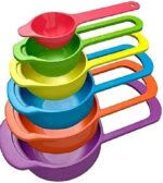 Plastic 6 pcs measuring spoon cup set with different capacity