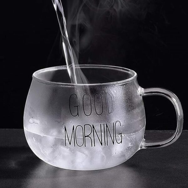 Bonzel God Morning 1 Piece Clear Glass Mug Christmas Gift Coffee Tea Cup 350ml