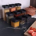 Acrylic Seasoning Set 9 * 1 for Legumes, Sugar, Coffee, Tea, Kitchen Set Versatile and Different Sizes (Copy) - Image 2