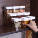 Acrylic Seasoning Set 9 * 1 for Legumes, Sugar, Coffee, Tea, Kitchen Set Versatile and Different Sizes (Copy) - Image 4