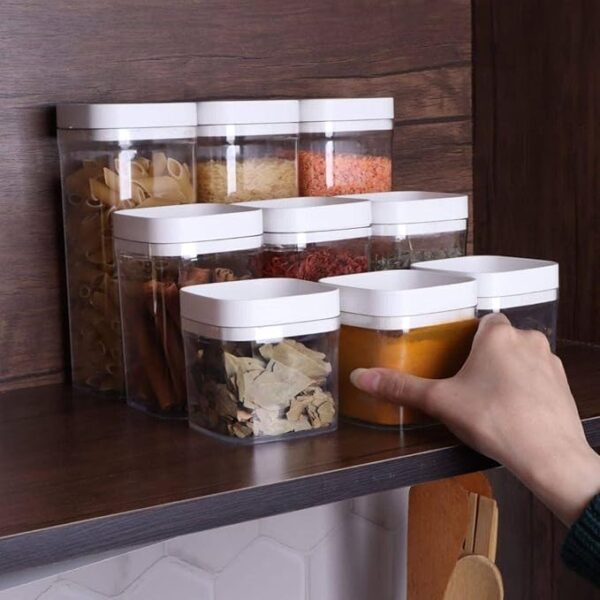 Acrylic Seasoning Set 9 * 1 for Legumes, Sugar, Coffee, Tea, Kitchen Set Versatile and Different Sizes