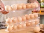 Stackable Clear Acrylic Egg Holder Set of 3 - Vertical and Horizontal Kitchen and Refrigerator Organizer for 12 Eggs - Space-Saving Durable Egg Storage - Image 2