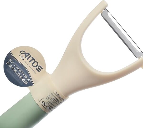 AITOS Plastic Vegetable Peeler with Sharp Stainless Steel Blade, Ergonomic Handle for Easy and Efficient Peeling Green&Blue