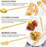 24-Piece Cutlery Set, Stainless Steel Cutlery for 6 Persons Includes Knives, Forks and Spoons, Cutlery Set for Kitchen, Restaurant, Dishwasher Safe (Gold) - Image 5
