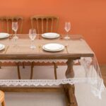 sancua 2 Pack Clear Plastic Table Cover Protector 90*145 cm inch, Rectangle Transparent PVC Table Cloth with Lace Edge 100% Waterproof Vinyl Tablecloths for Dining Kitchen Indoor Outdoor - Image 3