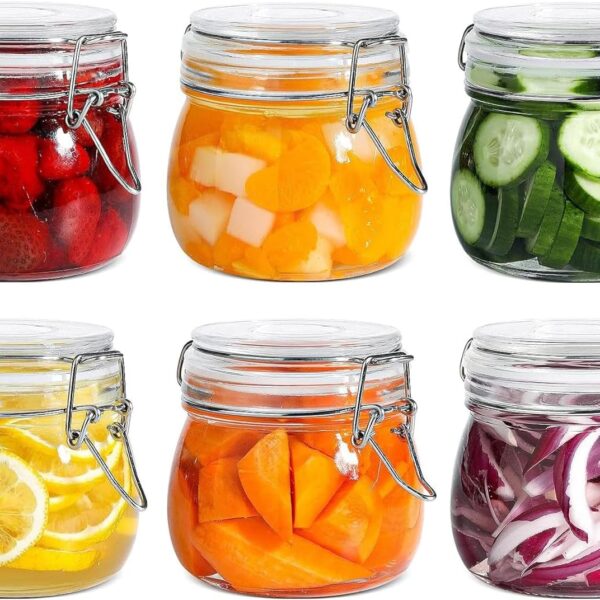 U Chef Airtight Glass Jars with Clear Preservation Seal Lid (500ML)