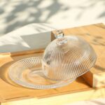 Generic Glass Date Container with Ribbed Base, Dessert Holder with Decorative Serving Plate - Image 2