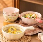 Generic Porcelain Frying Pan with Handle, Yellow, Oven and Microwave Safe, 16cm . - Image 4