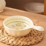 Generic Porcelain Frying Pan with Handle, Yellow, Oven and Microwave Safe, 16cm . - Image 2