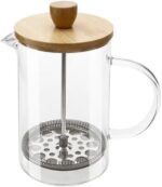 ⁦French Press Coffee Maker 350ml - Heat Resistant Thick Borosilicate Glass with 4 Stainless Steel Filter System and Natural Bamboo Lid⁩ - الصورة ⁦5⁩