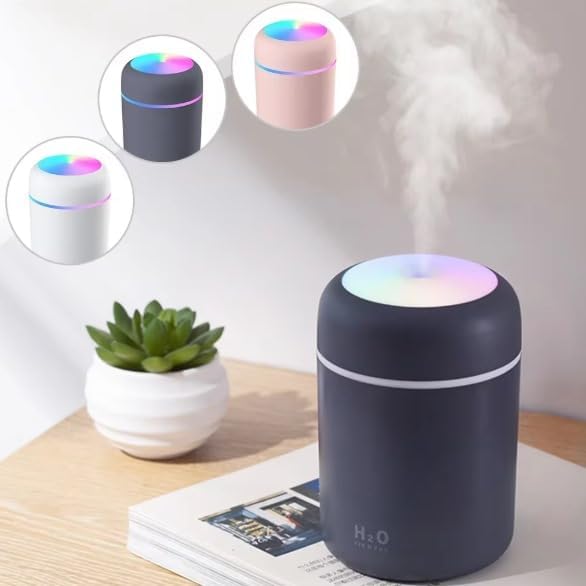 Aroma Diffuser for Home Portable Portable Ultrasonic Portable 230ml Tank Mini USB Wire Perfume Diffuser Humidifier Essential Oil Diffuser 7 Assorted Colors LED Light