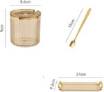 Acrylic Spice Jars, Spice Box with Lids and Spatula, Tray, Clear Plastic Condiment Cans, Kitchen Seasoning Box Set to Store Salt, Sweet Pepper, Sugar (3 Multicolored Pieces) - Image 5