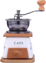 Manual Coffee Grinder, Vintage Wooden Hand Coffee Bean Grinder Coffee Mill Machine with Hand Crank for Drip Coffee French Press/Moka Pot/Siphon Pot/Espresso Machine/Drip Cone