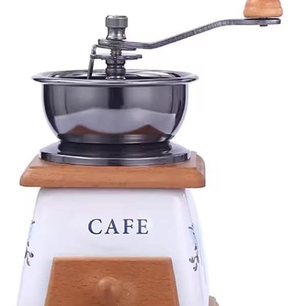 Manual Coffee Grinder, Vintage Wooden Hand Coffee Bean Grinder Coffee Mill Machine with Hand Crank for Drip Coffee French Press/Moka Pot/Siphon Pot/Espresso Machine/Drip Cone