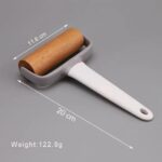 ⁦Wooden Rolling Pin with Handle, 20 cm Length, White and Blue Kitchen Tool for Dough and Pastries, Effortless Dough Rolling for Baking⁩ - الصورة ⁦2⁩
