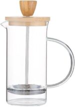 ⁦French Press Coffee Maker 350ml - Heat Resistant Thick Borosilicate Glass with 4 Stainless Steel Filter System and Natural Bamboo Lid⁩ - الصورة ⁦2⁩