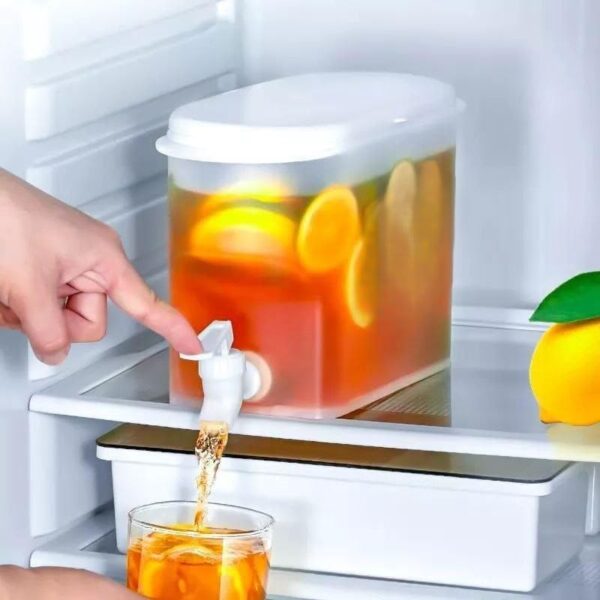 Generic 3-Litre Juice and Water Dispenser with Tap, Refrigerator Beverage Container with Lid