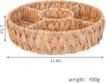 ⁦Generic Handwoven Wicker Serving Plate, 5-Section, Round Snack and Fruit Organiser .⁩ - الصورة ⁦3⁩