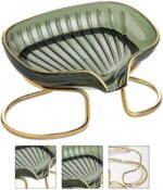Luxury Shell-Shaped Soap Dish Set, Gold Metal Stand,Acrylic Holder,1-Piece (Multicolor) - Image 3