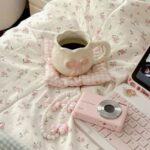 Generic Porcelain Mug with Bow, Heat-Resistant Ceramic Cup with Pink Bow Decoration . - Image 3
