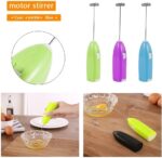 Mini Coffee Whisk, Electric Mixer, Hand Whisk, Kitchen Egg Beater, Milk Frother for Coffee, Battery Operated 2 Pieces Multicolor