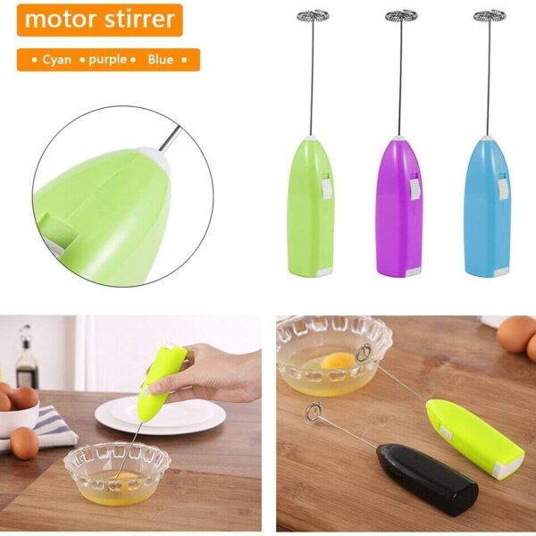 Mini Coffee Whisk, Electric Mixer, Hand Whisk, Kitchen Egg Beater, Milk Frother for Coffee, Battery Operated 2 Pieces Multicolor