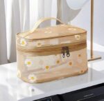 Generic Floral Pattern Travel Toiletry Bag Set, 2 Pieces, Beige - Image 3
