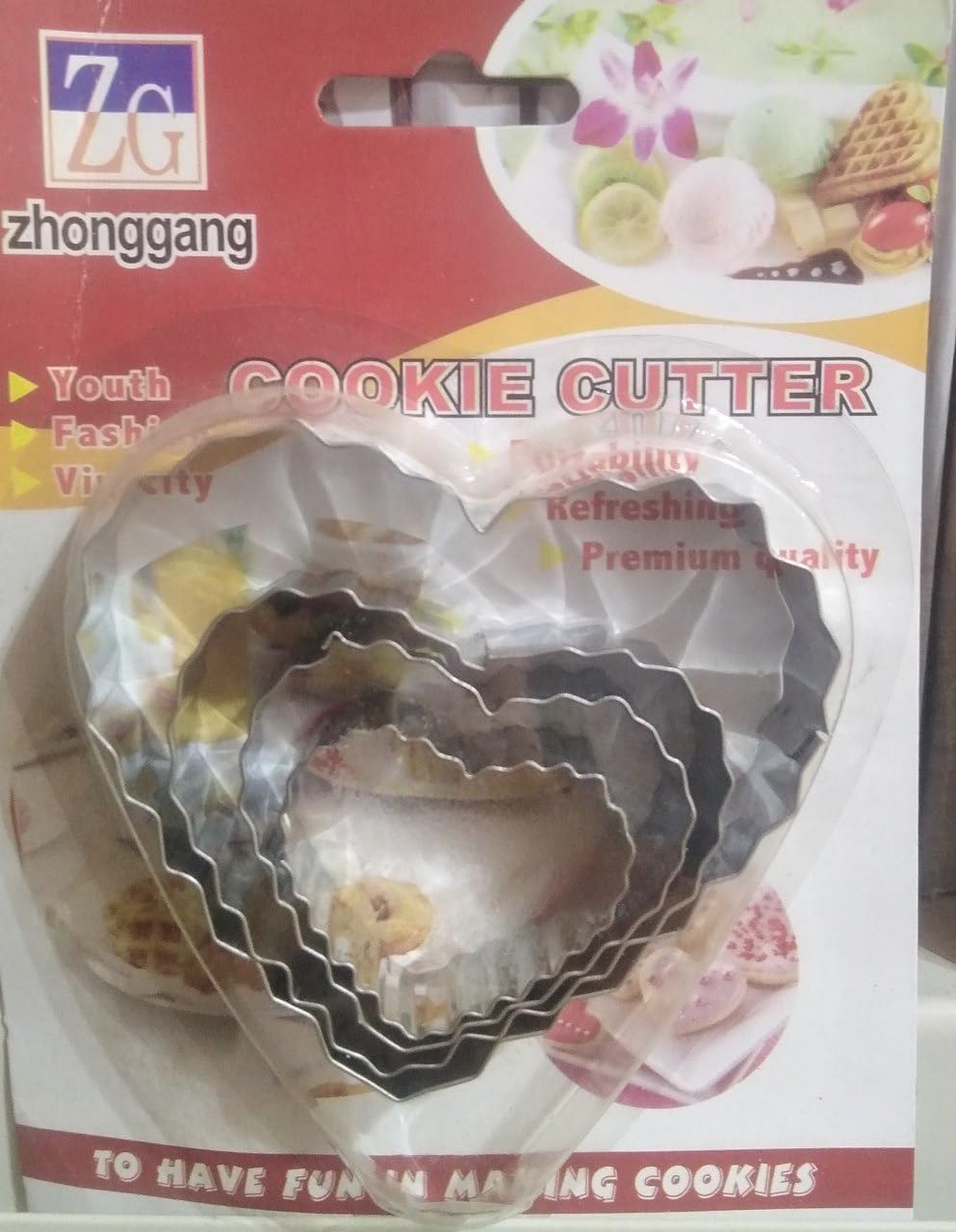 61Kmgf-tMNL._AC_SL1280_ Multi-Shape Stainless Steel Dough Cutter for Baking Decoration, Heart and Rose Shapes, Precision Cutters for Cookies, Biscuits, Pastries, Durable and Safe Easy to Use (heart) - Image 1