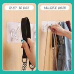 Adhesive Wall Hanger Hooks for Hanging Clothes Strong Self Adhesive Magic Sticker Home Kitchen Bathroom Bedroom Door Organizers Accessories Items (TRANSPARENT-6-HOOK-HANGER) - Image 4