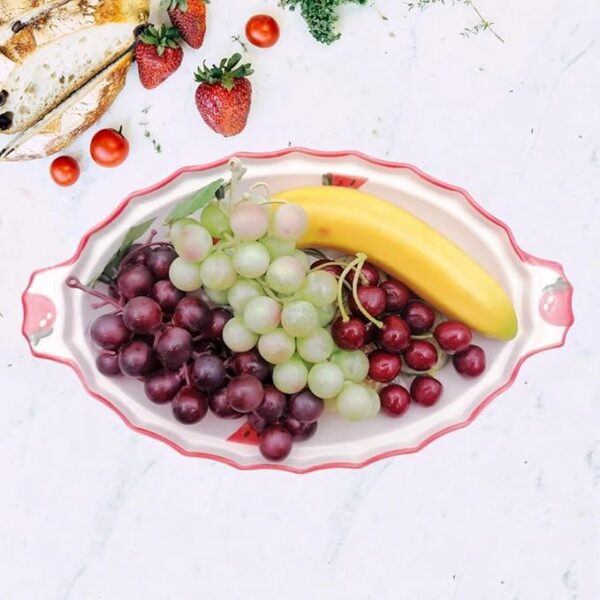 Generic Oval Porcelain Fruit Plate, 27 x 14 x 6 cm,