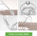 Glass Honey Jar with Dipper and Lid, 14 oz Heat Resistant Honey Pot, Coffee Bar Decor - Image 5