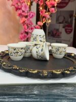 Generic Porcelain Arabic Calligraphy Coffee Cup Set, White with Gold and Black Design, 6-Piece - Image 5