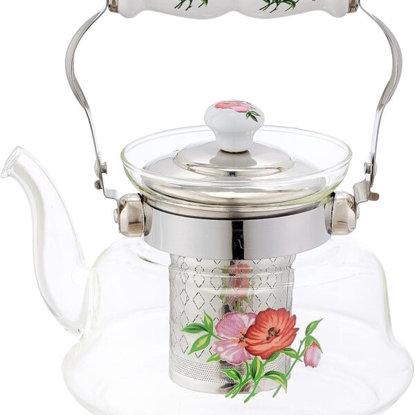 Glass Tea Serving Kettle Pyrex (1400ml) - Multi Colors