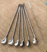 ⁦Stainless Steel Set - 6 Piece Spoon and Shaker Set with Brush Designed to Meet the Needs of Juices, Cereals and Prep Fruits⁩ - الصورة ⁦3⁩