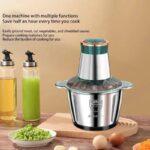 Food Chopper, Electric Meat Chopper with Powerful Motor, 2L Stainless Steel, 2 Speed Levels, Safety Function, Multi Chopper for Meat, Fruits, Vegetables (Stainless steel)