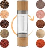 ⁦Generic 2-in-1 Acrylic & Wood Pepper Mill, Dual Chamber Salt and Pepper Grinder⁩ - الصورة ⁦3⁩