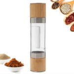 Generic 2-in-1 Acrylic & Wood Pepper Mill, Dual Chamber Salt and Pepper Grinder
