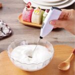Mini Coffee Whisk, Electric Mixer, Hand Whisk, Kitchen Egg Beater, Milk Frother for Coffee, Battery Operated 2 Pieces Multicolor - Image 3