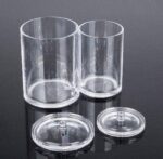 ⁦Next Store Clear Acrylic Double Design Kitchen Organizer Set of 2 and 2 Lids⁩ - الصورة ⁦2⁩