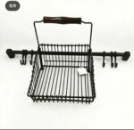 Stylish Sauce and Jar Holder – Durable Metal with Wooden Handle, Modern Design Black X - Image 3