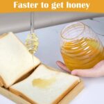 Glass Honey Jar with Dipper and Lid, 14 oz Heat Resistant Honey Pot, Coffee Bar Decor - Image 3