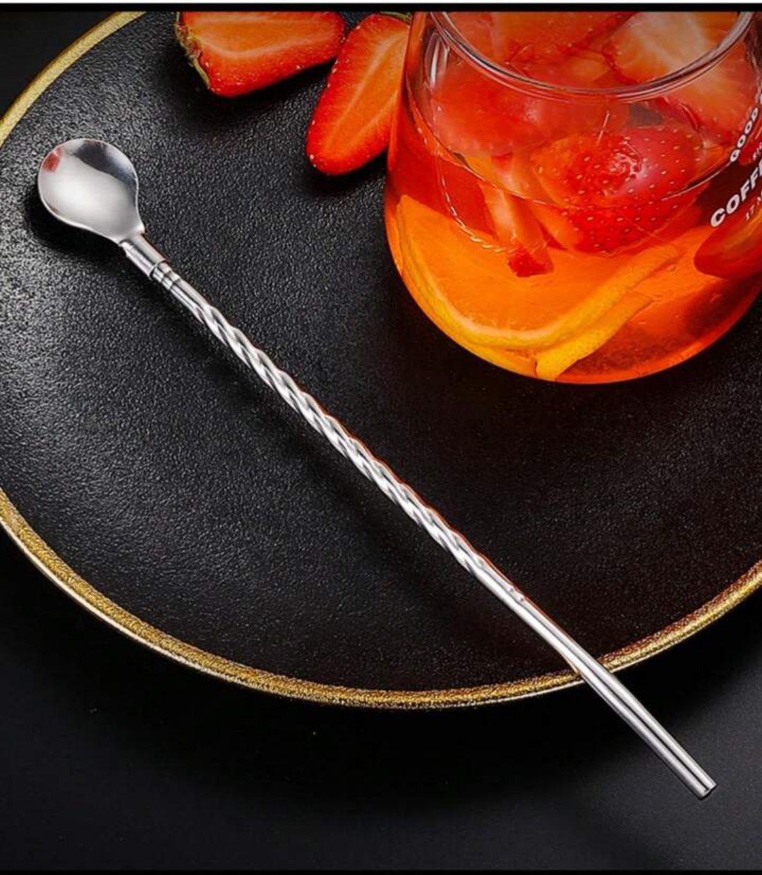 photo_5886386652539112004_y Stainless Steel Set - 6 Piece Spoon and Shaker Set with Brush Designed to Meet the Needs of Juices, Cereals and Prep Fruits - الصورة 1